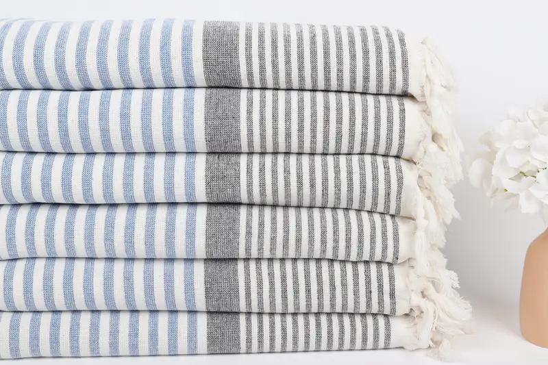 Lightweight towel, Custom Wedding Gift, 68x40 Cotton Striped Terry Towel, Bridal Gifts, Beach Towel Bulk, Bridal Shower Gift, Turkish Bath Towel USA - 3