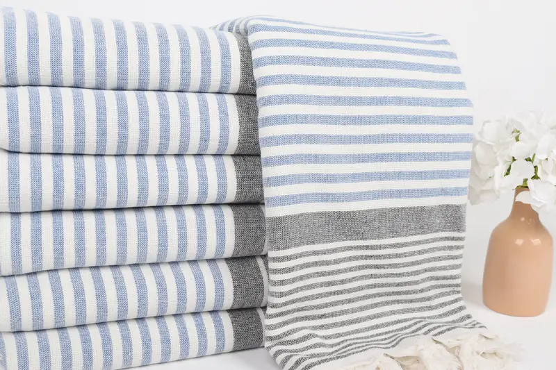 Lightweight towel, Custom Wedding Gift, 68x40 Cotton Striped Terry Towel, Bridal Gifts, Beach Towel Bulk, Bridal Shower Gift, Turkish Bath Towel USA - 2