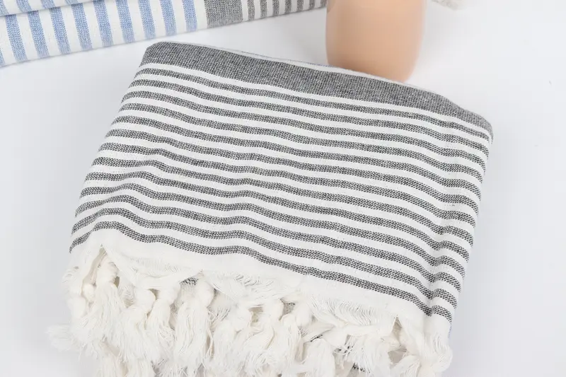 Lightweight towel, Custom Wedding Gift, 68x40 Cotton Striped Terry Towel, Bridal Gifts, Beach Towel Bulk, Bridal Shower Gift, Turkish Bath Towel USA - 5