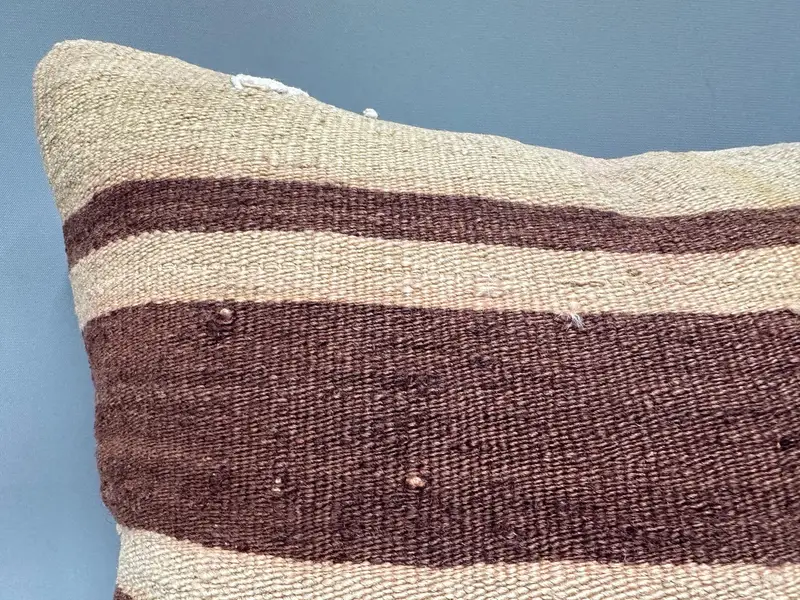 Vintage Pillow, Vintage Kilim Pillow, 18x18 Brown Pillow, Tribal Cushion Case, Boho Pillow Sham Cover, Natural Cushion Cover, Pillow Case - 5