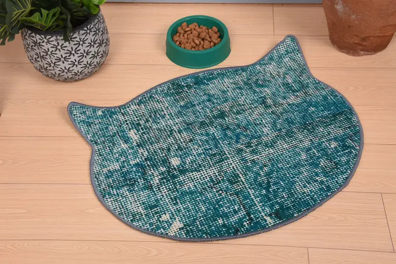 Bohemian Green Wool Round Placemat, Traditional Pattern Placemat