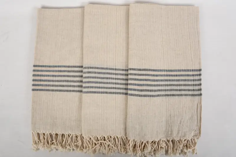 Home Decor Gifts, Organic Turkish towel, Handmade Gift, Turkish towel, Sand-resistant Turkish towel for travel, 68x36 Cotton Striped Towel - 3
