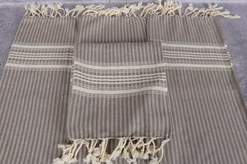 Small Bath Towels, Handmade Gift, Guest Towel, Bathroom Towels, Monogram Towels, 40x18 Cotton Striped Towel, Monogram Kitchen Towel, Memorial Gift - 4