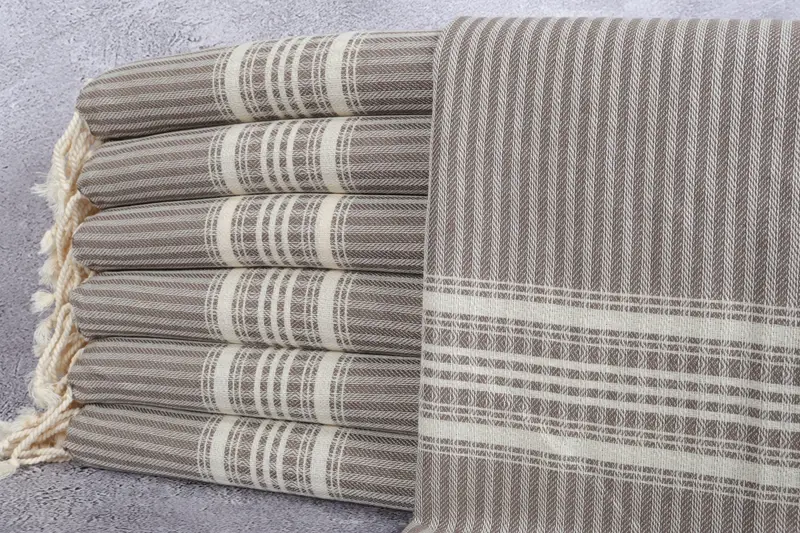 Small Bath Towels, Handmade Gift, Guest Towel, Bathroom Towels, Monogram Towels, 40x18 Cotton Striped Towel, Monogram Kitchen Towel, Memorial Gift - 1