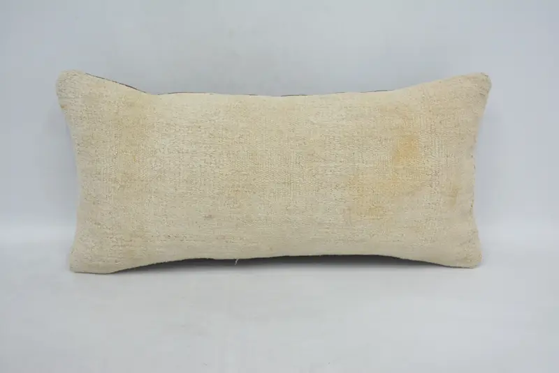 Antique Pillows, Turkish Kilim Pillow, Bed Pillow Case, Pillow, Kilim Pillow Cover, Sustainable Pillow Cover, 12x24 Beige Cushion - 1