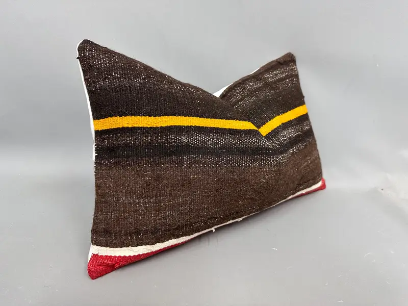 12x20 Brown Pillow Sham, Cushion Case, Throw Kilim Pillow, Boho Throw Pillow, Boho Pillow Sham Cover, Interior Designer Pillow - 2