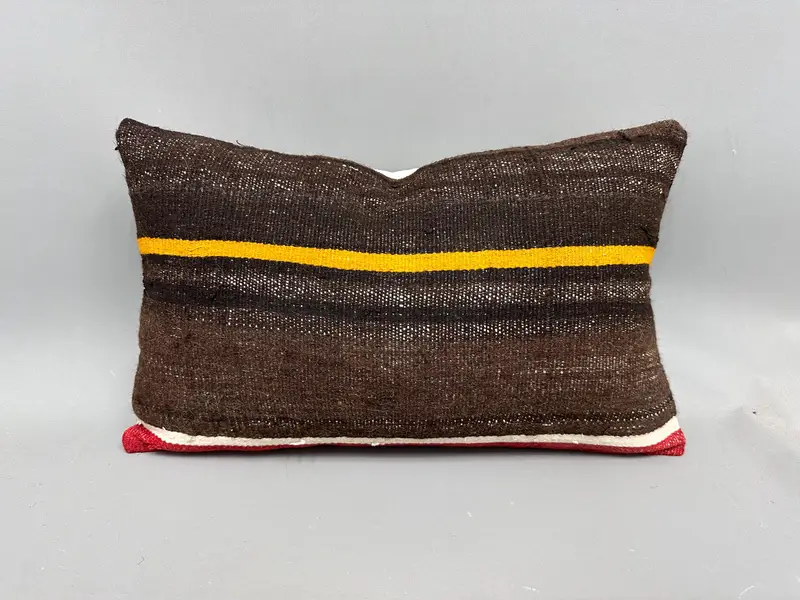 12x20 Brown Pillow Sham, Cushion Case, Throw Kilim Pillow, Boho Throw Pillow, Boho Pillow Sham Cover, Interior Designer Pillow - 4