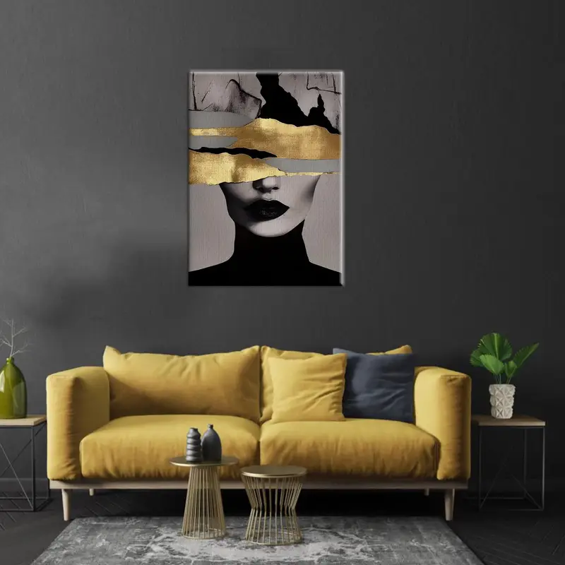 Abstract Woman Art, Gold Canvas Art, Golden Woman Art, Woman Wall Decor, Abstract Canvas Art, Abstract Wall Decor, Gold Wall Decor, - 2