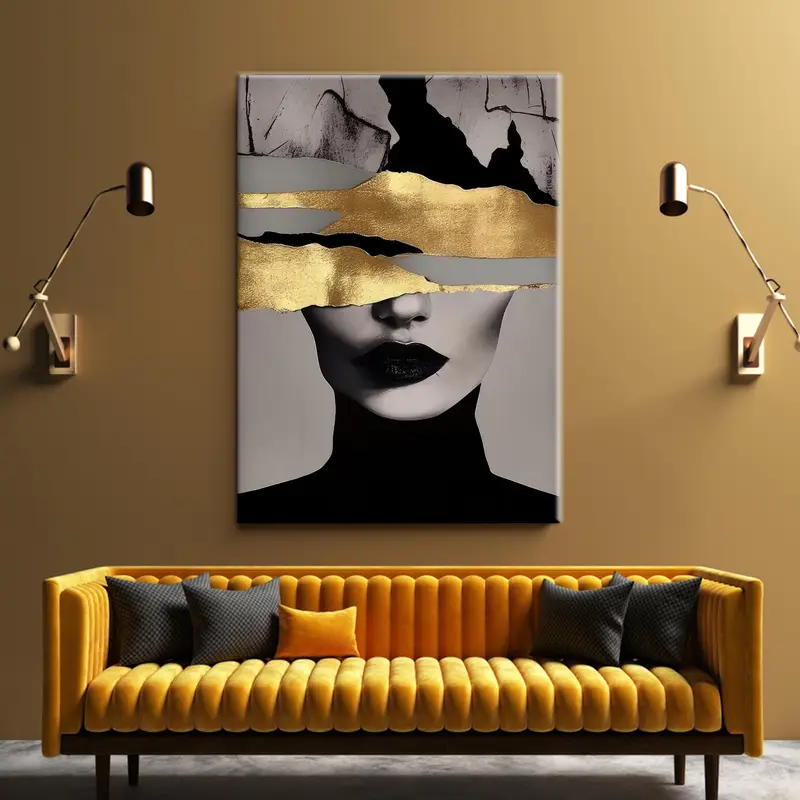 Abstract Woman Art, Gold Canvas Art, Golden Woman Art, Woman Wall Decor, Abstract Canvas Art, Abstract Wall Decor, Gold Wall Decor, - 3