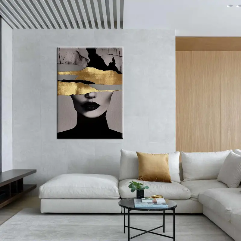 Abstract Woman Art, Gold Canvas Art, Golden Woman Art, Woman Wall Decor, Abstract Canvas Art, Abstract Wall Decor, Gold Wall Decor, - 1