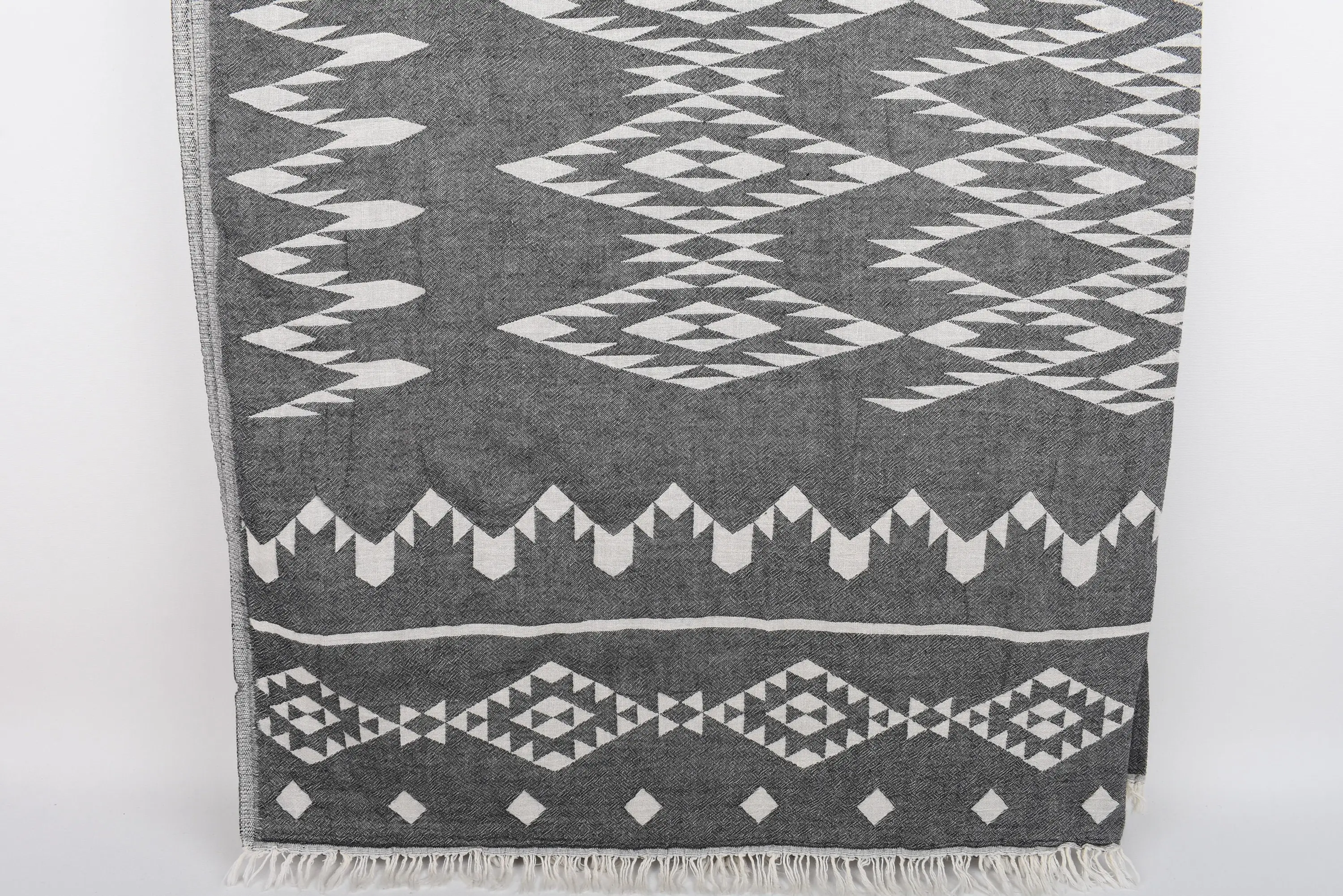 Christmas Favors, Woven Throw Blanket, Custom 70x60 Inches Black Geometric - 1