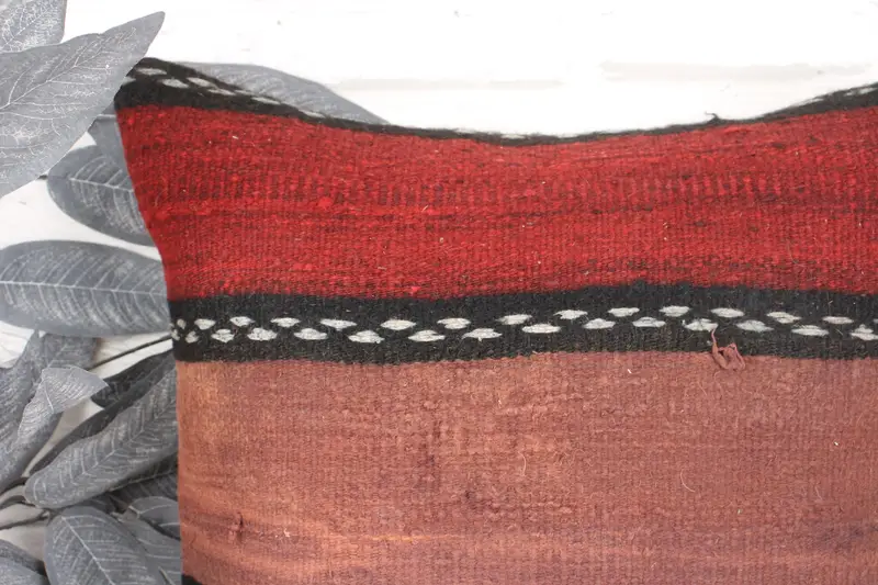 Handmade Kilim Cushion, Home Decor Pillow, 18x18 Red Pillow Case, Pillow Case, Boho Pillow Sham Cover, Lounge Throw Cushion Cover - 2