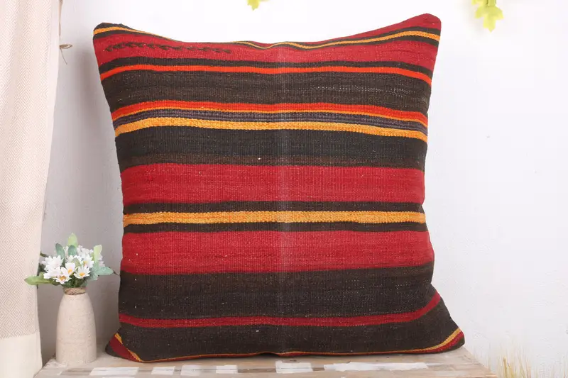 Vintage Pillow, 28x28 Red Cushion Cover, Meditation Cushion, Kilim Pillow, Vintage Kilim Throw Pillow, Decorative Bolster Pillow Sham, Cushion - 2