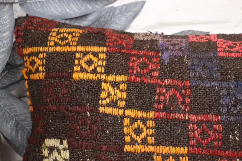 Vintage Kilim Pillow, Kilim Pillow, Turkish Pillow, Customized Pillow Sham, Pillow Case, 12x24 Red Pillow Sham, Morroccon Kilim Cushion Cushion - 2