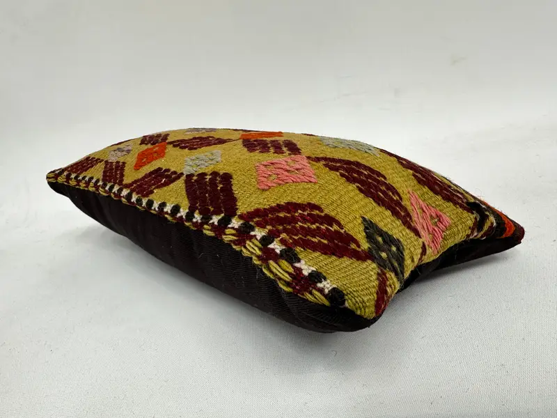 Boho Chic Pillow, 8x16 Green Pillow Sham, Cushion, Home Decor Pillow, Bolster Throw Pillow Sham, Kilim Cushion Sham, Vintage Kilim Pillow - 6