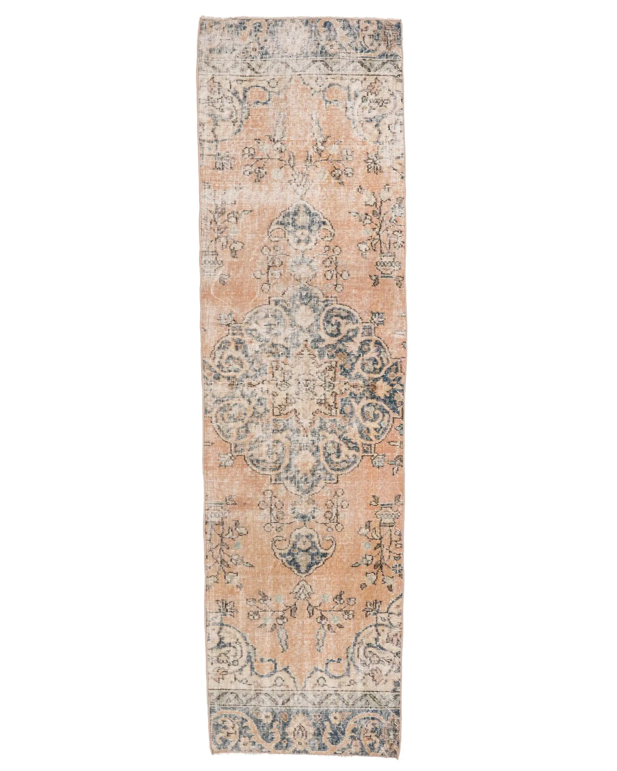 Blue, Orange Camouflage Rug, 2,2x7,8 ft Chic Decor - 1