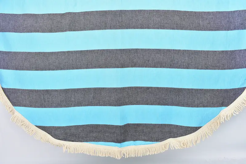 Personalized Wedding Gift, 64x64 Cotton Striped Round Towel, Luxury towel, Turkish Bath Towel USA, Customized Towels, Bachelorette Party Gifts - 1
