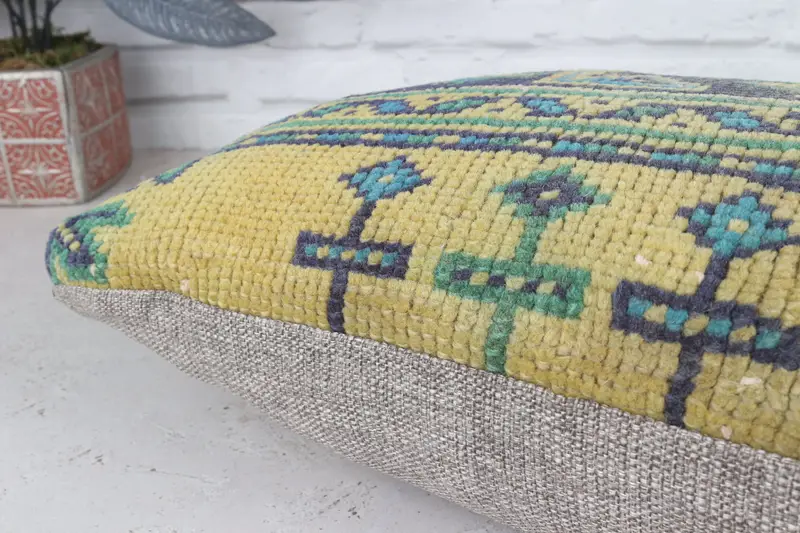 12x24 Blue Pillow Cover, Handmade Kilim Cushion, Accent Throw Pillow, Living Room Throw Pillow, Vintage Kilim Pillow, Pillow Cover, Pillow for Couch - 8