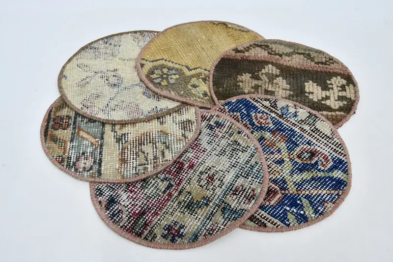 Manteles individuales de círculo bohemio, decoración de lana de algodón naranja y bronce