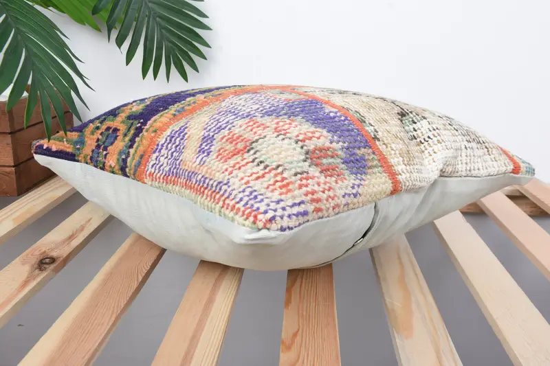 Home Decor Pillow, Pillow, Vintage Cushion, 16x16 Blue Cushion Case, Vintage Kilim Throw Pillow, Boho Pillow Sham Cover - 6