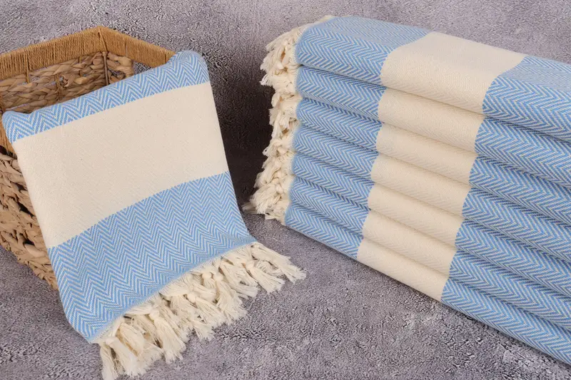 Personalized Towel, Large Turkish Towel, Luxury Beach Towel, Wedding Gift Ideas, 70x40 Cotton Herringbone Towel, Bachelor Bachelorette Party Favors - 3