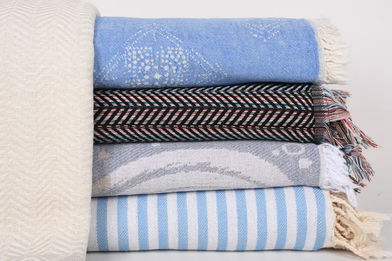 80x60 Cotton Set of 5 Towel, Valentine Day Gift For Her, Tablecloth, Personalized Blanket, Bridal Shower Favor, Woven Blanket, Christmas Tablecloth - 1