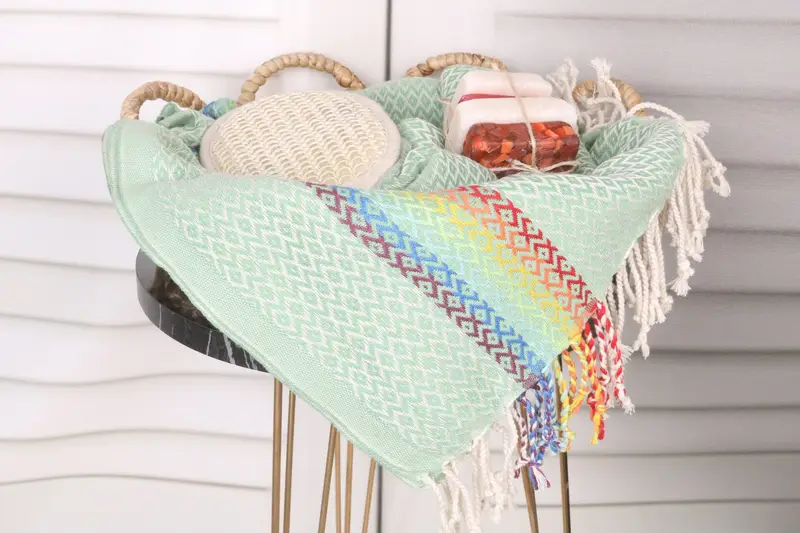 Gifts For Him, Handmade Turkish hammam towel, Quick-dry peshtemal, 70x40 Cotton Diamond Towel, Personalized Turkish Towel, Gift For Best Friend - 2