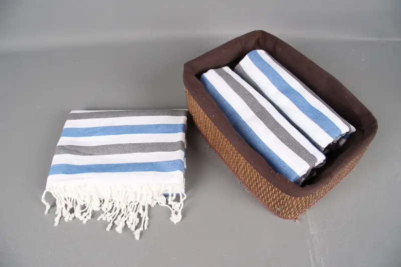 Luxury towel, Peshtemal beach towel with unique design, 64x36 Cotton Striped Towel, Engagement Gift, Bachelorette Party Gift, Turkish hand towel - 5