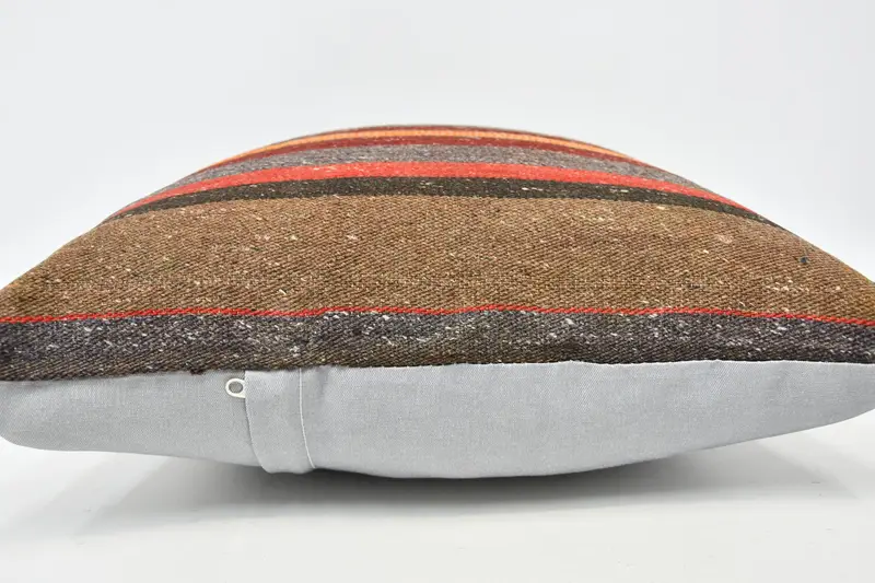 Vintage Kilim Pillow, Boho Pillow Sham Cover, Kilim Pillow Cover, Authentic Pillow, 20x20 Red Cushion Cover, Anatolian Pillow Case, Pillow Case - 5