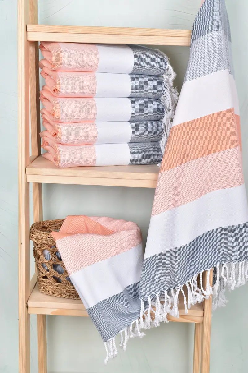 70x40 Cotton Striped Towel, Turkish Towel USA, Bridemaids Beach Towel, Handmade Turkish Towel, Birthday Gift, Turkish hand towel, Bridesmaid Gift - 3