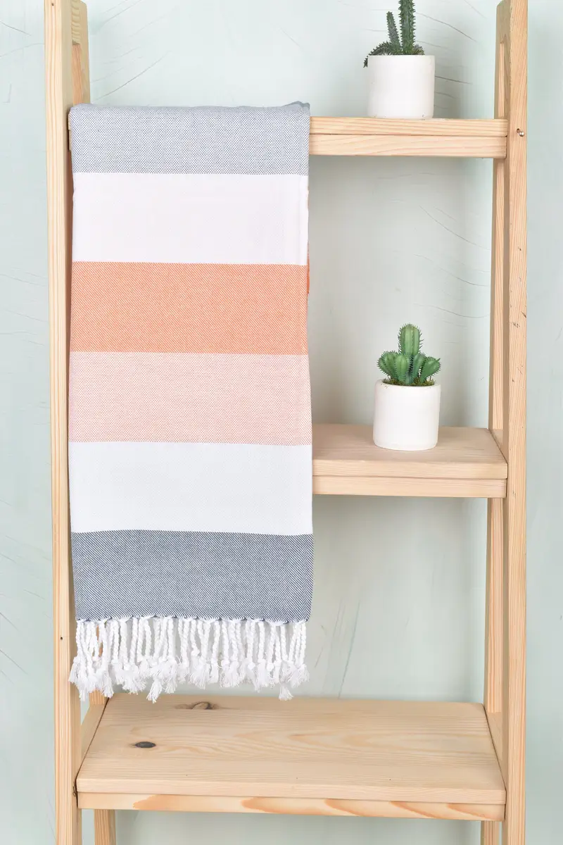70x40 Cotton Striped Towel, Turkish Towel USA, Bridemaids Beach Towel, Handmade Turkish Towel, Birthday Gift, Turkish hand towel, Bridesmaid Gift - 8