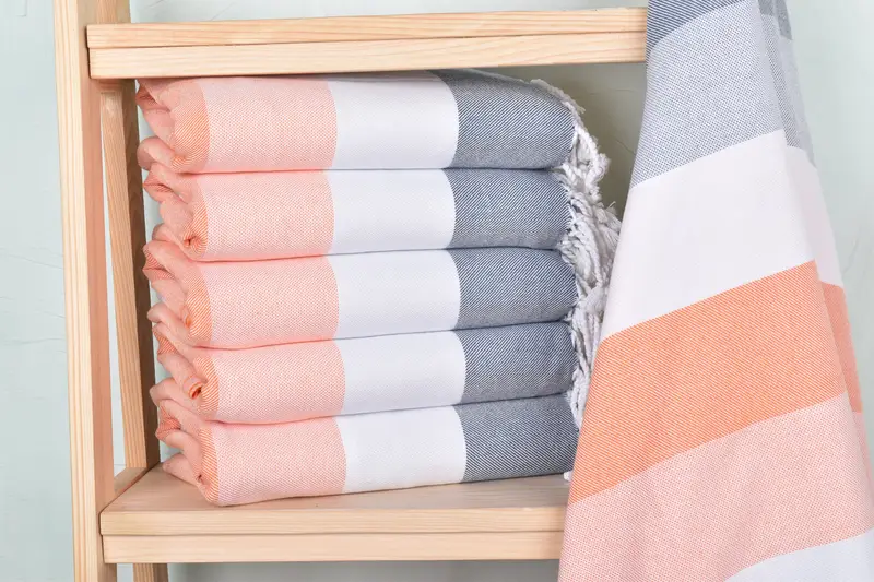 70x40 Cotton Striped Towel, Turkish Towel USA, Bridemaids Beach Towel, Handmade Turkish Towel, Birthday Gift, Turkish hand towel, Bridesmaid Gift - 2