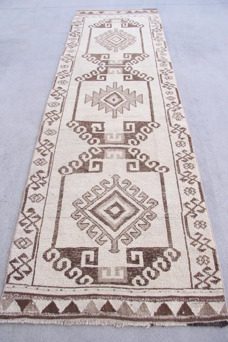 ベージュ & ブラウン アニマルプリント ラグ 3.5x11.6フィート シックな装飾