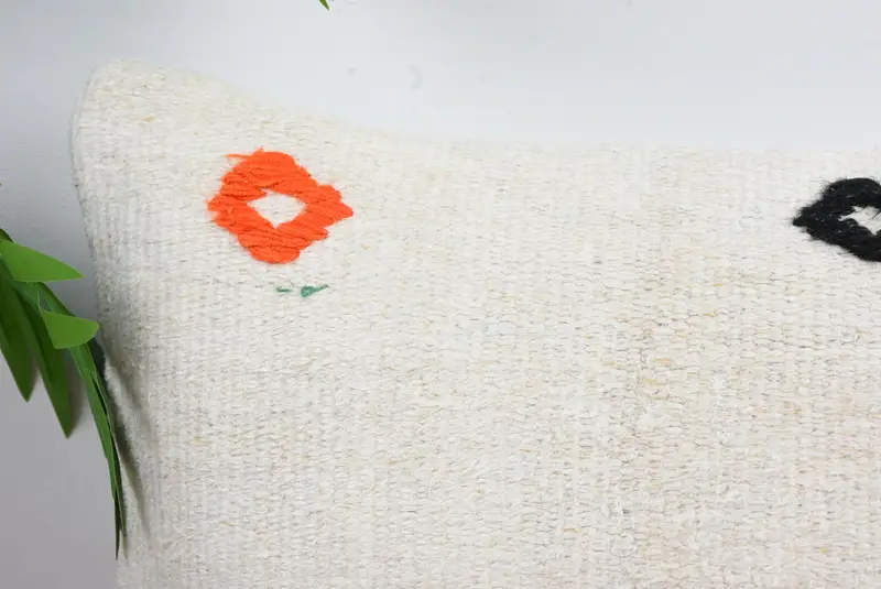 12x20 White Pillow, Home Decor Pillow, Outdoor Cushion, Outdoor Bolster Pillow, Vintage Kilim Pillow, Cushion Case, Interior Designer Pillow - 2