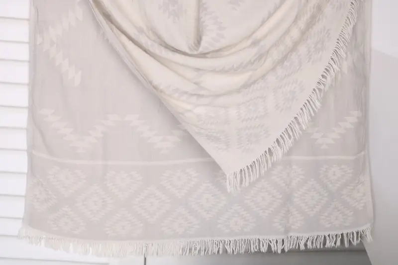 Personalized Light Gray Cotton Beach Towel, 36x71 Inches