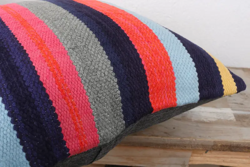 Throw Kilim Pillow, 16x16 Pink Pillow Case, Vintage Kilim Throw Pillow, Handmade Kilim Cushion, Pillow Sham, Ethnic Throw Cushion - 6