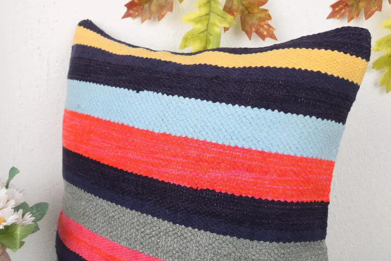 Throw Kilim Pillow, 16x16 Pink Pillow Case, Vintage Kilim Throw Pillow, Handmade Kilim Cushion, Pillow Sham, Ethnic Throw Cushion - 5