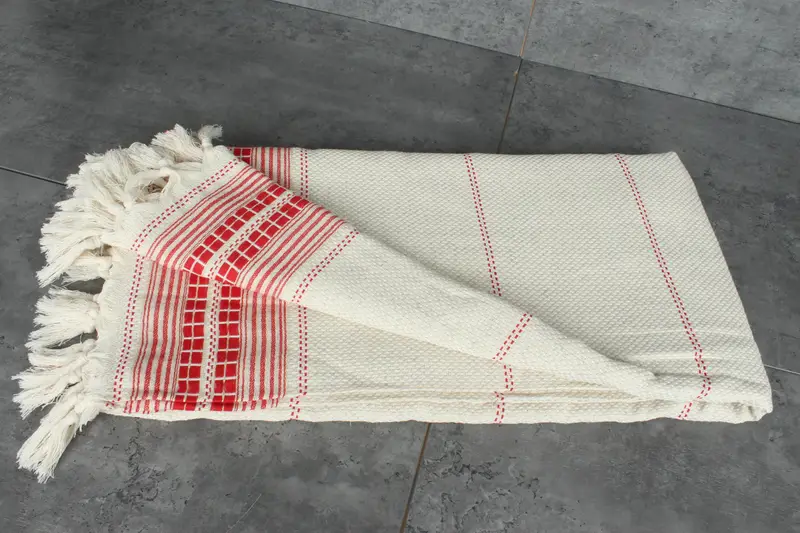 Best Friend Wedding Gift, Throw Blanket, Tablecloth, Woven Blanket, Turkish Cotton Blanket, Valentines Gift, 96x94 Linen Striped Towel - 3