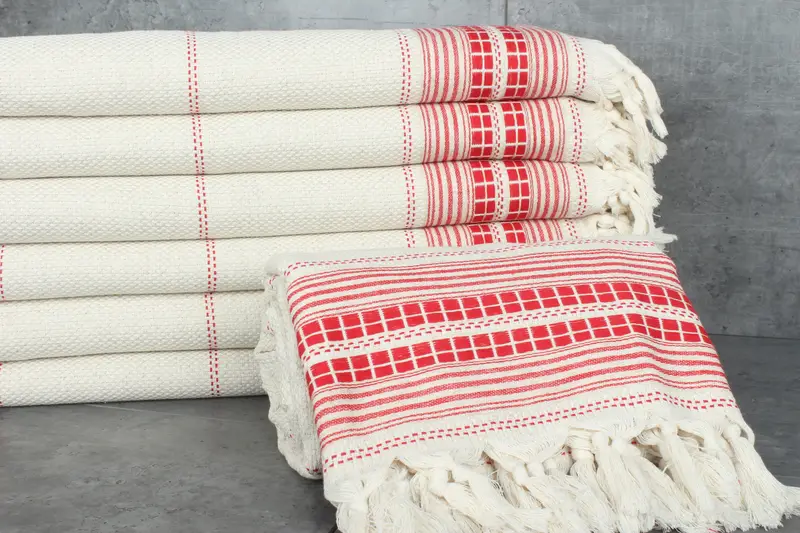 Best Friend Wedding Gift, Throw Blanket, Tablecloth, Woven Blanket, Turkish Cotton Blanket, Valentines Gift, 96x94 Linen Striped Towel - 2