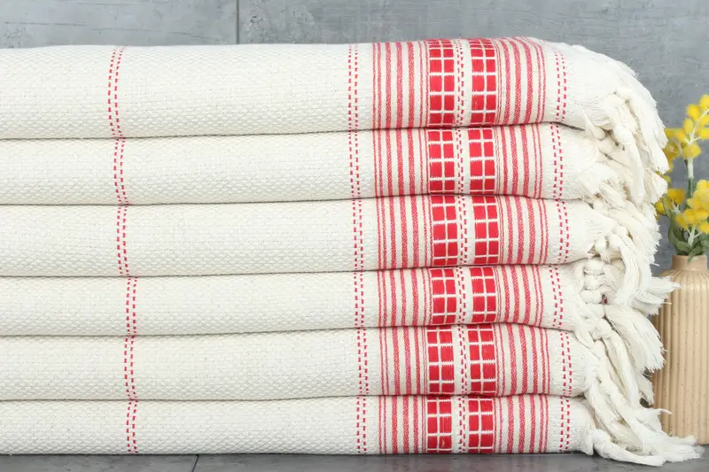 Best Friend Wedding Gift, Throw Blanket, Tablecloth, Woven Blanket, Turkish Cotton Blanket, Valentines Gift, 96x94 Linen Striped Towel - 1