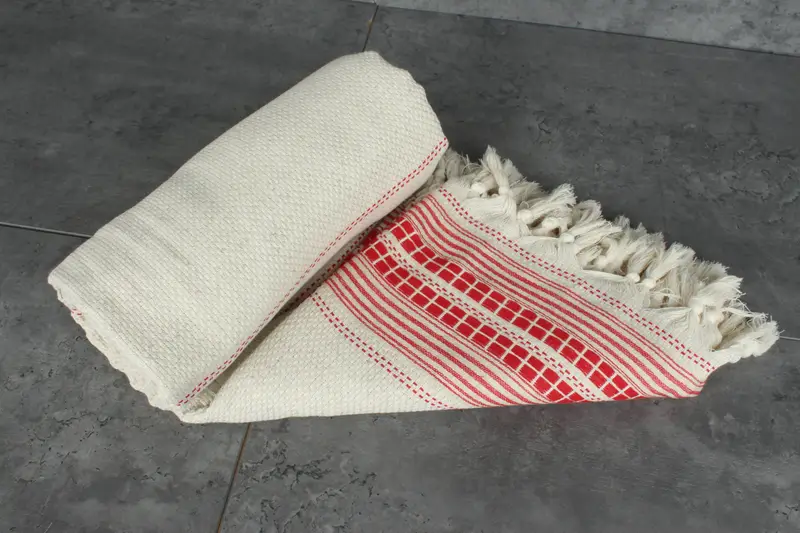 Best Friend Wedding Gift, Throw Blanket, Tablecloth, Woven Blanket, Turkish Cotton Blanket, Valentines Gift, 96x94 Linen Striped Towel - 7