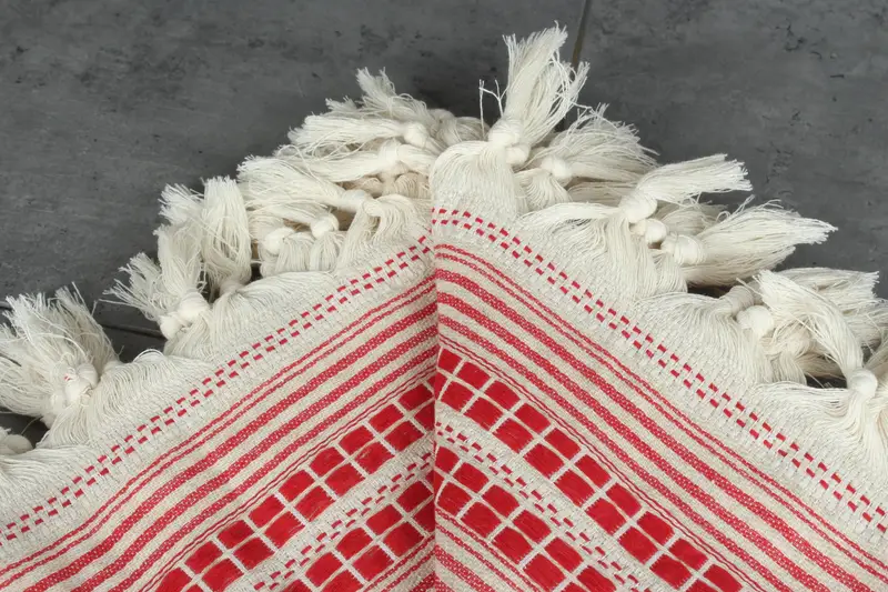 Best Friend Wedding Gift, Throw Blanket, Tablecloth, Woven Blanket, Turkish Cotton Blanket, Valentines Gift, 96x94 Linen Striped Towel - 4