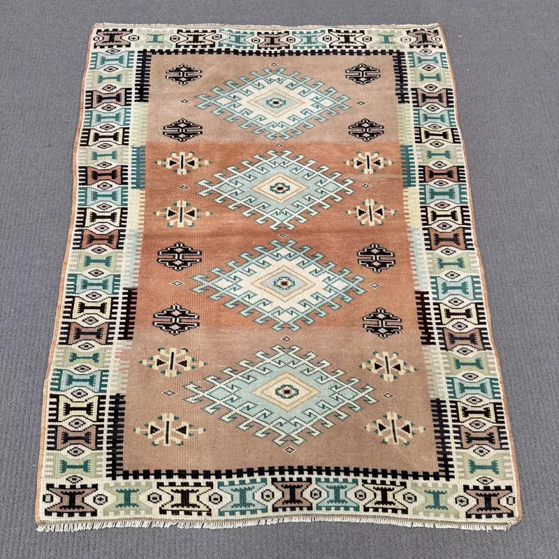 Orangefarbener, grüner Tarnteppich, 0,3 x 4,2 Fuß, schickes Dekor