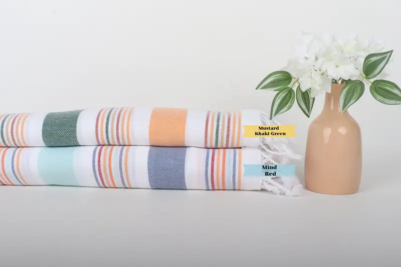 Custom Gift, Absorbent towel, 76x38 Cotton Striped Towel, Custom monogram Turkish beach towel USA, Merry Christmas Gifts, Embroidered Towel - 1
