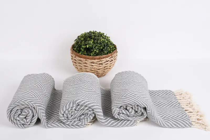 Lightweight Turkish towel, Organic Cotton Towel, Turkish bath towel, 70x40 Cotton Striped Towel, Wedding Day Gift For Bride, Absorbent towel - 8