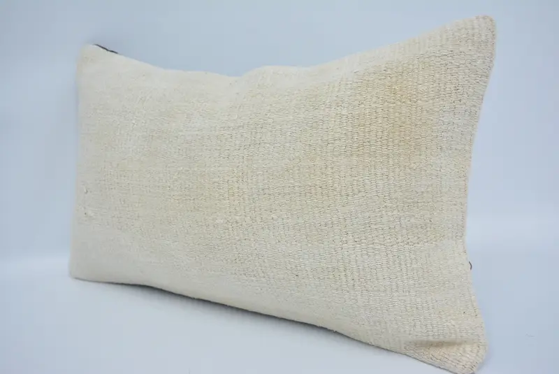 Traditional Cushion, Pillow Cover, Toss Pillow, Car Cushion Case, 12x20 Beige Pillow, Turkish Kilim Pillow, Gift Pillow, Vintage Pillow - 4