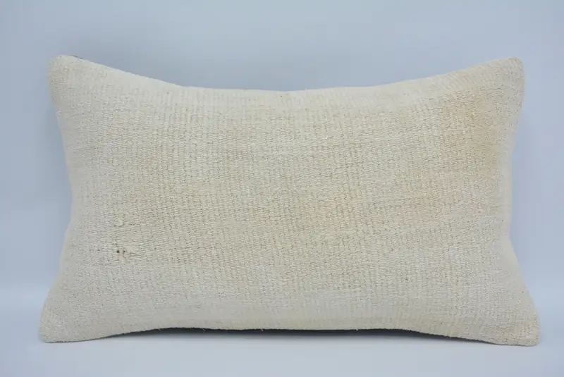 Traditional Cushion, Pillow Cover, Toss Pillow, Car Cushion Case, 12x20 Beige Pillow, Turkish Kilim Pillow, Gift Pillow, Vintage Pillow - 1