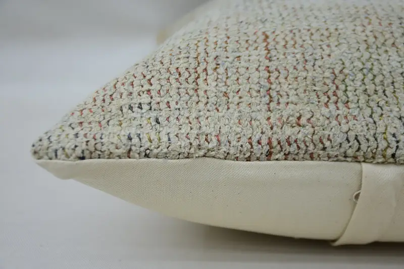 Vintage Cushion, Turkish Bench Pillow Sham, Boho Pillow Sham Cover, Cushion, 16x24 Beige Pillow Case, Interior Designer Pillow, Kilim Pillow Cover - 5