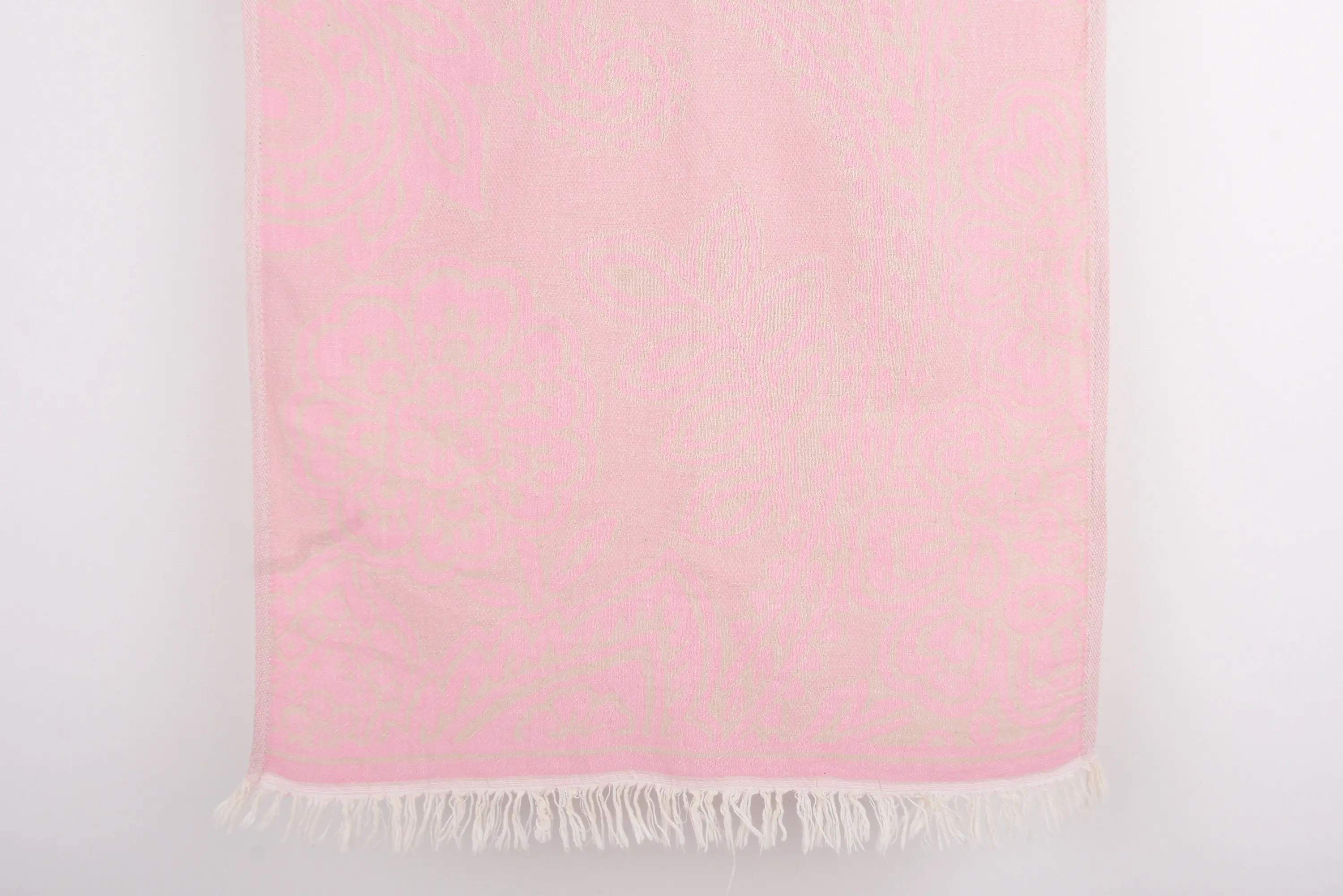 Personalized Pink Floral Hand Towel, Organic Cotton, 40x20 Inches - 1