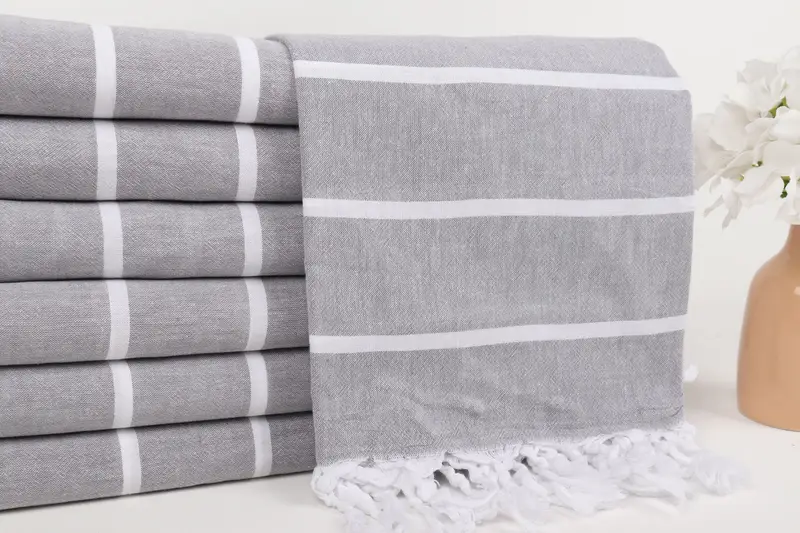 Wedding Gift, Gift Boxes Towel, 70x36 Cotton Striped Towel, Turkish Towel Beach Towel, Travel Towel, Gift For Him, Gym Towel, Cotton towel - 2